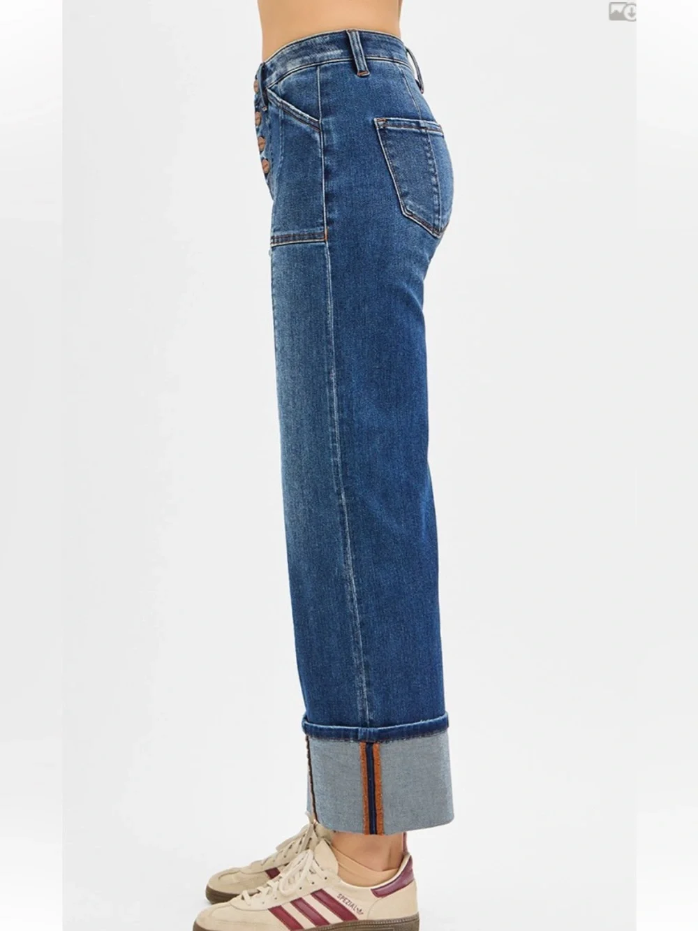 72 RISEN size 0 - 3X HIGH RISE ANKLE WIDE JEANS - Picture 3 of 3